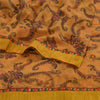 Sanskriti Vintage Sarees Mustard Blend Georgette Printed Sari 5yd Craft Sustainable Fabric