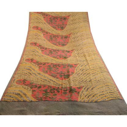 Sanskriti Vintage Indian Sarees Pure Georgette Silk Printed Sari Craft Sustainable Fabric