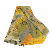 Load image into Gallery viewer, Sanskriti Vintage Sarees Green Digital Printed Georgette Sari Soft Craft Fabric
