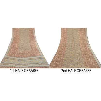 Sanskriti Vintage Sarees Indian Multi Blend Georgette Printed Sari Craft Sustainable Fabric