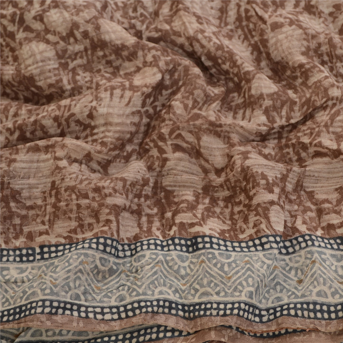 Sanskriti Vintage Sarees Indian Multi Blend Georgette Printed Sari Craft Sustainable Fabric