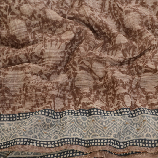 Санскритские винтажные сари индийское многослойное жоржетовое сари с принтом ремесло устойчивая ткань