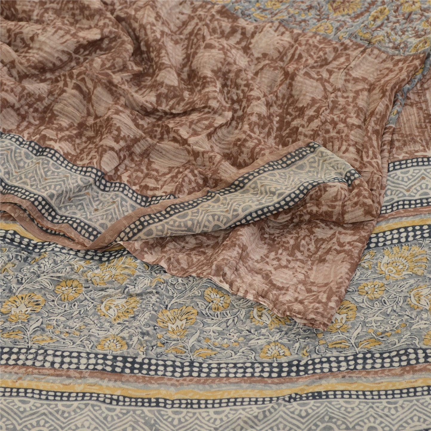 Sanskriti Vintage Sarees Indian Multi Blend Georgette Printed Sari Craft Sustainable Fabric