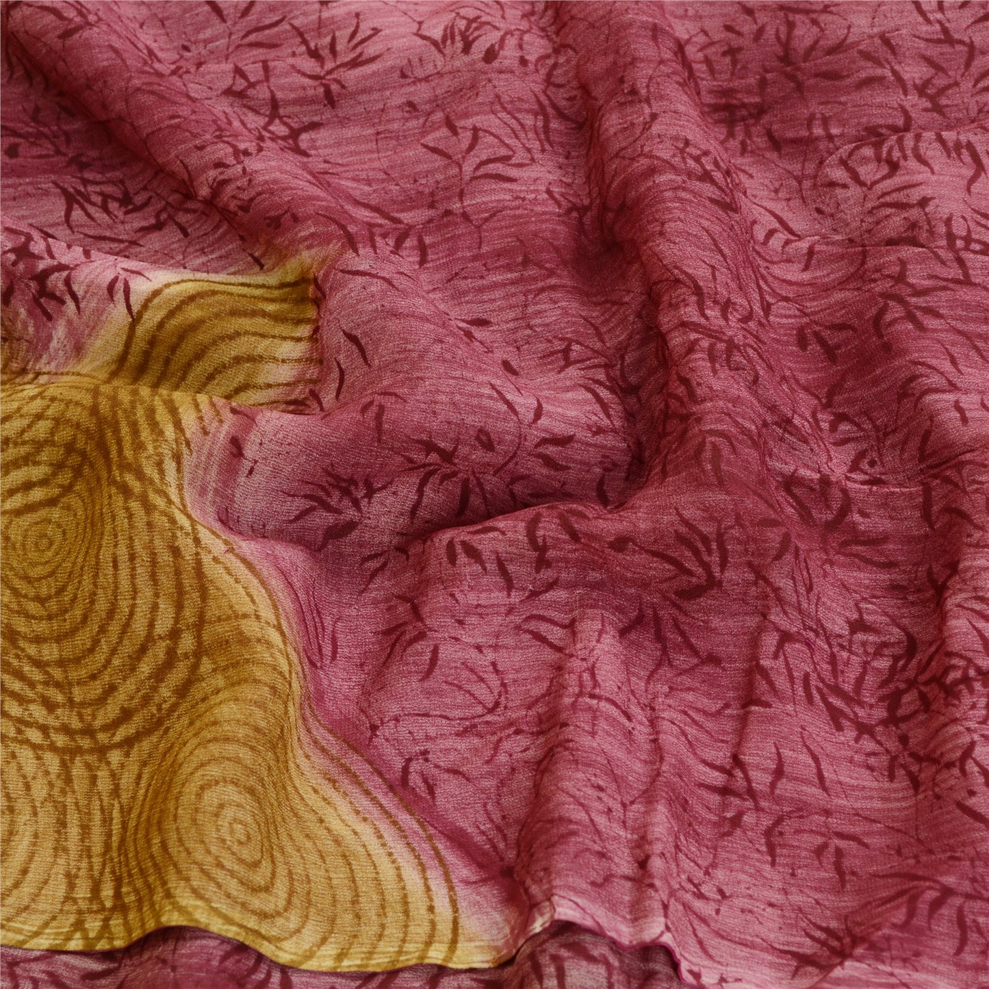 Sanskriti Vintage Sarees Purple Blend Geogette Printed Sari Soft Craft Sustainable Fabric