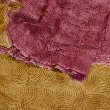 Sanskriti Vintage Sarees Purple Blend Geogette Printed Sari Soft Craft Sustainable Fabric