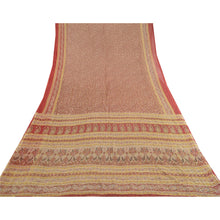 Load image into Gallery viewer, Sanskriti Vintage Sarees Dark Red Pure Chiffon Silk Printed Sari Craft Fabric
