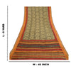 Sanskriti Vintage Sarees Gray Pure Georgette Silk Print Zari Broder Sari Sustainable Fabric