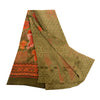 Sanskriti Vintage Sarees Indian Green Georgette Printed Sari Soft Craft Sustainable Fabric