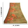 Sanskriti Vintage Sarees Indian Green Georgette Printed Sari Soft Craft Sustainable Fabric