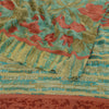 Sanskriti Vintage Sarees Blue Pure Georgette Silk Printed Sari 5yd Craft Sustainable Fabric