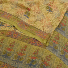 Load image into Gallery viewer, Sanskriti Vintage Sarees From India Green Georgette Printed Sari Craft Fabric

