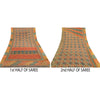 Sanskriti Vintage Sarees Green Pure Georgette Silk Printed Sari 5yd Craft Sustainable Fabric