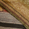 Sanskriti Vintage Sarees Gray Pure Georgette Silk Printed Zari Sari Craft Sustainable Fabric