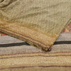 Sanskriti Vintage Sarees Gray Pure Georgette Silk Printed Zari Sari Craft Sustainable Fabric