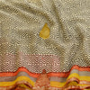 Sanskriti Vintage Sarees Cream Pure Georgette Silk Print Zari Woven Sari Sustainable Fabric