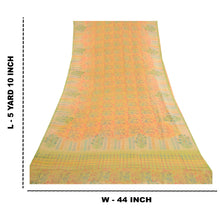 Load image into Gallery viewer, Sanskriti Vintage Sarees Pure Georgette Silk Block Printed Sari 5yd Craft Fabric
