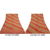 Sanskriti Vintage Sarees Indian Red Pure Georgette Silk Print Sari Craft Sustainable Fabric