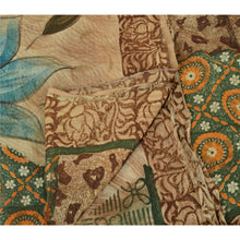 Load image into Gallery viewer, Sanskriti Vintage Blend Georgette Saree Green Printed Sari Craft Decor Fabric
