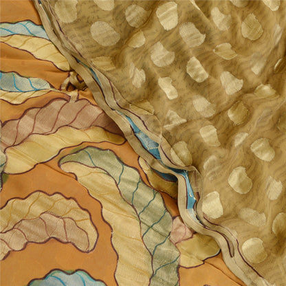 Сари Sanskriti Vintage, синее чистое шелковое сари с принтом, мягкая устойчивая ткань