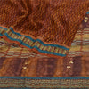 Sanskriti Vintage Sarees Multi Hand Beaded Pure Georgette Silk Sari Craft Sustainable Fabric