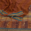 Sanskriti Vintage Sarees Multi Hand Beaded Pure Georgette Silk Sari Craft Sustainable Fabric