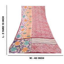 Load image into Gallery viewer, Sanskriti Vintage Sarees Purple Blend Georgette Printed Sari Soft Craft Fabric
