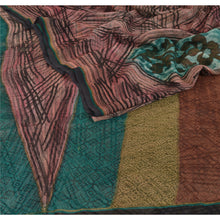 Load image into Gallery viewer, Sanskriti Vintage 100% Pure Georgette Silk Saree Multi Color Printed Sari Craft Fabric
