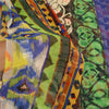 Sanskriti vintage sarier fra Indien multi-blend georgette-trykt sari i bæredygtigt stof