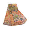 Sanskriti Vintage Sarees Hand Beaded Multi Blend Georgette Printed Sari Sustainable Fabric