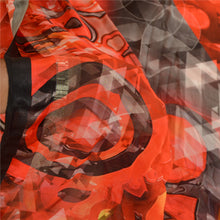 Load image into Gallery viewer, Sanskriti Vintage Sarees Red Digital Print Pure Georgette Silk Sari Craft Fabric
