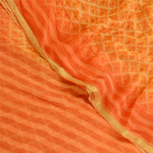 Load image into Gallery viewer, Sanskriti Vintage Sarees Yellow Blend Chiffon Printed Sari Zari Border Fabric
