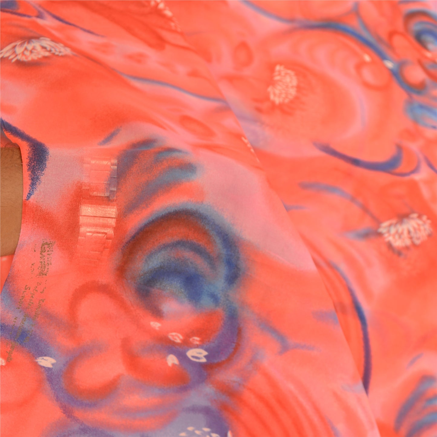 Sanskriti Vintage Pink Indian Sarees Georgette Printed Sari Craft 5 Yard Sustainable Fabric