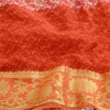 Sanskriti Vintage Sarees Red Blend Georgette Printed Zari Border Sari 5yd Sustainable Fabric