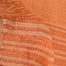 Load image into Gallery viewer, Sanskriti Vintage Saree Orange Printed Pure Chiffon Silk Sari 5yd Craft Fabric
