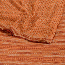 Load image into Gallery viewer, Sanskriti Vintage Saree Orange Printed Pure Chiffon Silk Sari 5yd Craft Fabric
