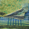 Сари Sanskriti Vintage Green Pure Georgette Silk Printed Sari Soft Craft Sustainable Fabric