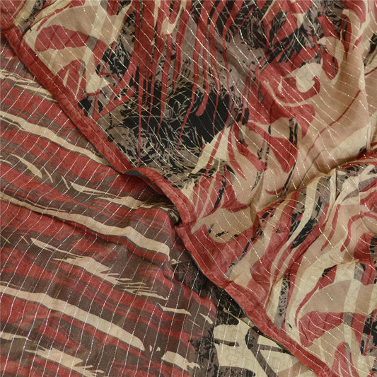 Sanskriti Vintage Saree Black Blend Georgette Woven Printed Sari Craft Sustainable Fabric