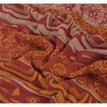 Load image into Gallery viewer, Sanskriti Vintage Dark Red Saree Pure Georgette Silk Printed Sari Craft Fabric
