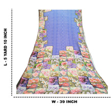 Load image into Gallery viewer, Sanskriti Vintage Saree Blue Digital Printed Blend Georgette Sari Craft Fabric
