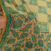Sanskriti Vintage Saree Green Pure Georgette Silk Printed Sari Craft Soft Sustainable Fabric
