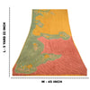 Sanskriti Vintage Saree Saffron Printed Pure Georgette Silk Sari Craft Sustainable Fabric