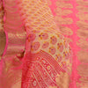 Sanskriti Vintage Saree Pink Blend Georgette Printed Woven Sari 5yd Craft Sustainable Fabric