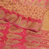 Sanskriti Vintage Saree Pink Blend Georgette Printed Woven Sari 5yd Craft Sustainable Fabric