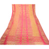 Sanskriti Vintage Saree Pink Blend Georgette Printed Woven Sari 5yd Craft Sustainable Fabric