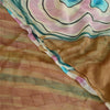 Sanskriti Vintage Sarees Multi Pure Georgette Silk Printed Sari 5yd Craft Sustainable Fabric