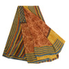 Sanskriti Vintage Sarees Multi Pure Georgette Silk Printed Sari 5yd Craft Sustainable Fabric