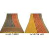 Sanskriti Vintage Sarees Multi Pure Georgette Silk Printed Sari 5yd Craft Sustainable Fabric