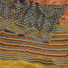 Sanskriti Vintage Sarees Multi Pure Georgette Silk Printed Sari 5yd Craft Sustainable Fabric