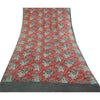 Sanskriti Vintage Sarees Red Pure Georgette Silk Printed Sari 5yd Craft Sustainable Fabric