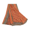 Sanskriti Vintage Sarees Red Pure Georgette Silk Printed Sari 5yd Craft Sustainable Fabric